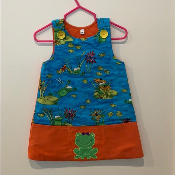 Handmade frog and lily pad sun dress - Picture 1 of 2